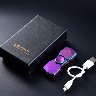 Hột Quẹt Bật Lửa Hồng Ngoại Kiêm Đèn Pin Sạc Điện USB Kiểu Dáng Spinner Tạo 12 Hiệu Ứng Đèn Led - Video Review