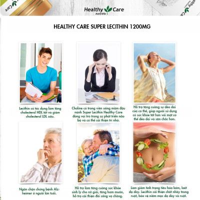 Mầm đậu nành Úc Healthy Care Super Lecithin 1200mg tăng cường chức năng gan khỏe mạnh, nâng cao sức khỏe, sắc đẹp từ bên trong - OZ Slim Store