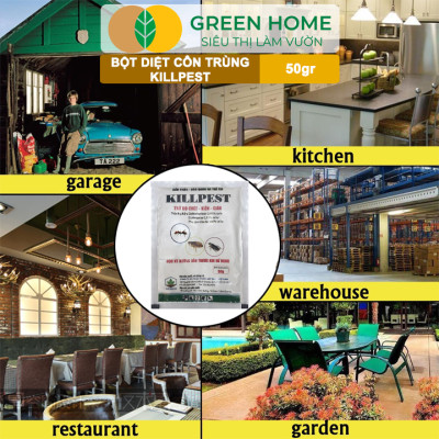 Bột Phấn Kiến KillPest Vipesco, GreenHome, Gói 50gr, Hiệu Quả Cao, Diệt Trừ Bọ Chét, Kiến, Gián