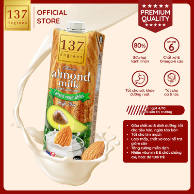 Sữa hạt Hạnh Nhân Bơ & Rau củ 137 DEGREES 1000ml