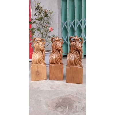 Tượng Quan Công bằng gỗ để bàn gỗ bách xanh thơm nức kt cao  30×10×9cm - MINH Crafts