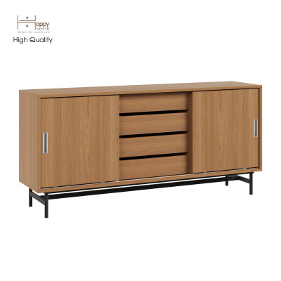 [Happy Home Furniture] LUCA, Tủ lưu trữ 4 ngăn cánh lùa - Chân sắt, 150cm x 36cm x 70cm ( DxRxC), TCL_022
