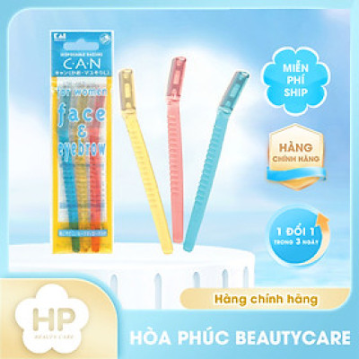 Dao Cạo Lông Mặt Lưỡi Đơn Kai Can EyeBrow Caml 06685-3P4 (Set 3 cây)