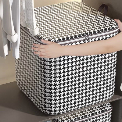 Giỏ Đựng Đồ Sọc Caro Trắng Đen – Gấp Gọn, Đa Năng,  Dày Dặn, Dùng Cho Gia Đình, Du Lịch, Dọn Nhà