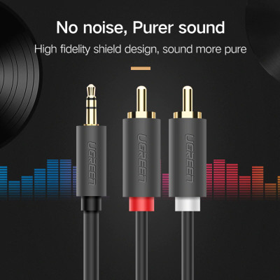 Cáp Audio 3.5mm to AV hoa sen (RCA) dài 1.5M Ugreen 10511 - Hàng chính hãng