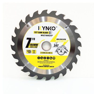 LƯỠI CƯA GỖ TCT 24 RĂNG đường kính phi Ø 180mm KYNKO WGZ180024P