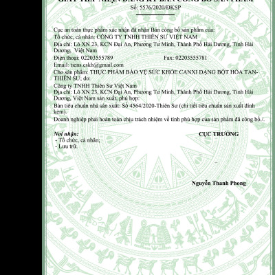 Canxi dạng bột hòa tan - Thiên Sư, Thực phẩm bảo vệ sức khỏe, Canxi hữu cơ sinh vật, Canxi Thiên sư, vua canxi.