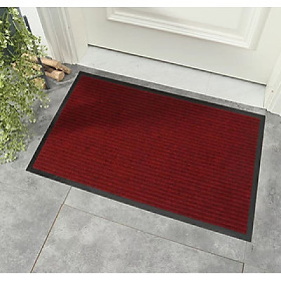 Thảm chùi chân đế chống trượt dạng sọc Stripmate Màu Xám đen & Đỏ đun