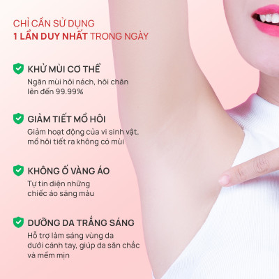 Combo 2 Serum khử mùi Embrace ngăn mùi hôi nách hôi chân hỗ trợ giảm mồ hôi và làm sáng vùng da dưới cánh tay