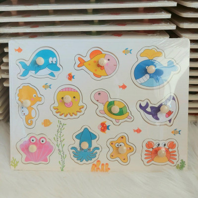 Đồ Chơi Trẻ Em - Đồ Chơi Xếp Hình - Combo 4 Bảng Núm Gỗ Cho Bé