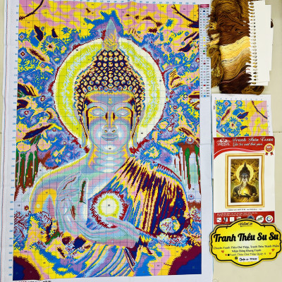 Tranh thêu kín Đức phật từ bi vs8003, kích thước 70 x 100 cm