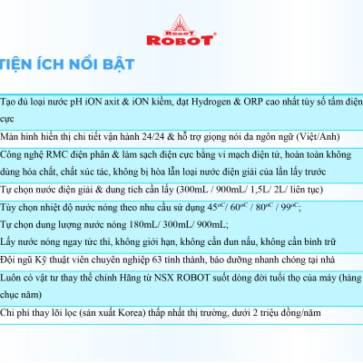 Máy Lọc Nước Điện Giải Ion Kiềm ROBOT IonQueen 1314 Chế Độ Nóng Nguội Lạnh - Hàng Chính Hãng