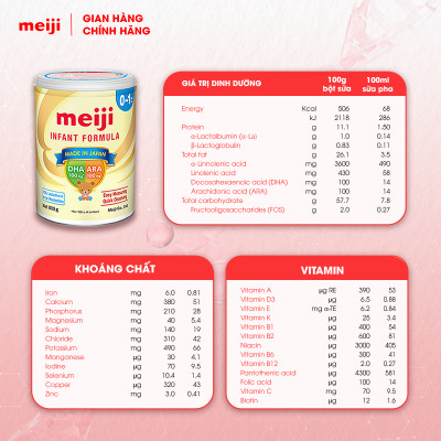 Sản Phẩm Dinh Dưỡng Công Thức Meiji Infant Formula - Nhập khẩu chính hãng (800g)