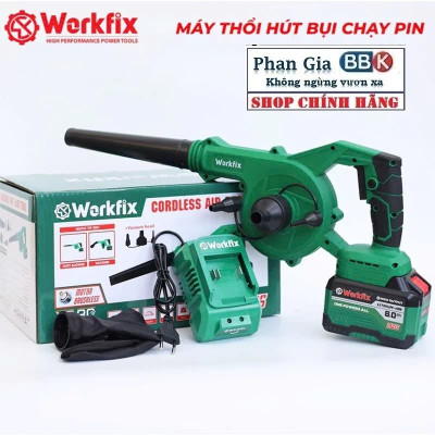 Máy thổi hút bụi pin WORKFIX WF-AB775BL, Động cơ Không chổi than, 2 chức năng, Cò điều tốc