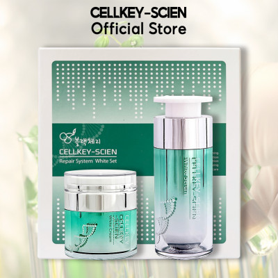 Combo 2 Kem Dưỡng Trắng Da Tế Bào Gốc Hàn Quốc Cấp Ẩm Xóa Nhăn Phục Hồi Trẻ Hoá Da Và Chống Lão Hoá Cellkey-Scien White Cream (60g)