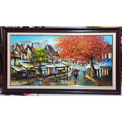 TRANH VẼ SƠN DẦU -PHỐ CỔ HÀ NỘI ( DÒNG TRANH VẼ HIỆN ĐẠI)
