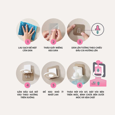 Giá Dán Tường Treo Bình Xịt Rửa Tay Hiện Đại, Sữa Tắm, Dầu Gội Trong Phòng Tắm, Sử Dụng Miếng Dán 3M Siêu Chắc. TakyHome 4012