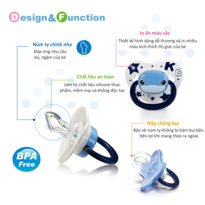 TY NGẬM SILICONE CHO BÉ TỪ SƠ SINH - KUKU