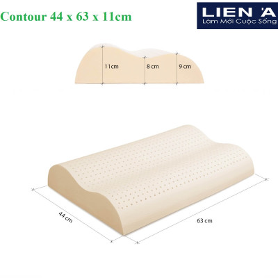 Gối Cao Su Liên Á Contour , Chống Ngáy - Cao Su Thiên Nhiên 100%
