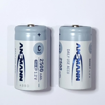 Pin trung sạc ANSMANN C2500 - (Baby C) vỉ 2 viên - Hàng Nhập Khẩu
