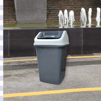 THÙNG RÁC NẮP LẬT CAO CẤP 60L CÔNG NGHIỆP MÀU ĐEN