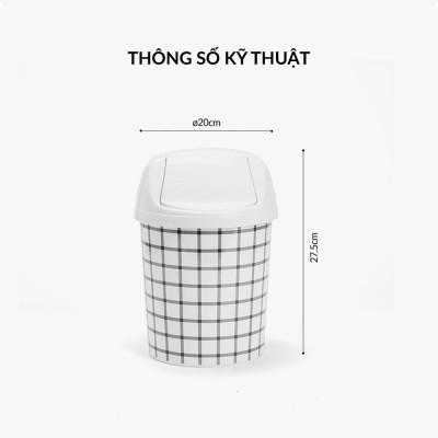 Thùng nhựa đựng rác 20x20x27.5cm