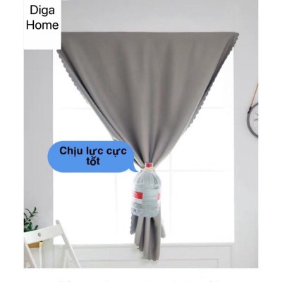 Rèm dán tường màu xám,trang trí cửa sổ, vải thô che nắng 100%