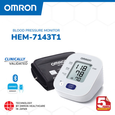 Máy Đo Huyết Áp Điện Tử Omron HEM-7143T1 Kết Nối Bluetooth, Lưu Trữ 30 Dữ Liệu Đo - Hành Chính Hãng