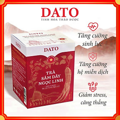 Trà sâm dây Ngọc Linh DATO 25 gói x2g, Trà túi lọc, Tăng cường sức khỏe, giảm căng thẳng, stress, ngăn ngừa ung thư