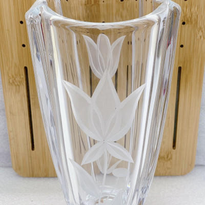 Bình hoa pha lê thủy tinh 4 góc cao ấp 28cm - ANTH495