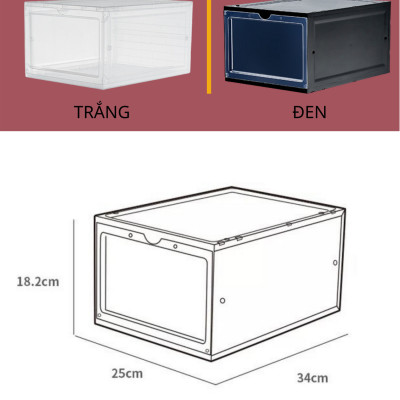 Combo 5 Hộp Đựng Giày Xịn Nhựa Cứng Cửa Nam Châm Trong Suốt Lắp Ráp Thông Minh Song Anh- Hàng Chính Hãng
