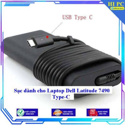 Sạc dành cho Laptop Dell Latitude 7490 Type-C - Kèm Dây nguồn - Hàng Nhập Khẩu