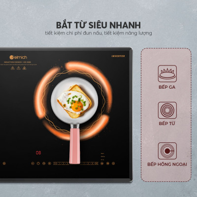 Chảo nhôm tráng sứ chống dính an toàn Elmich Baby EL-5935AP 16cm 18cm, Hàng chính hãng, đáy từ - JoyMall