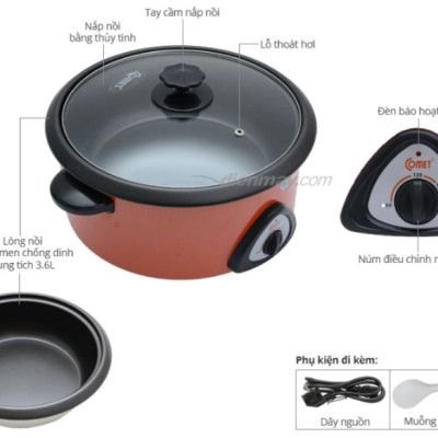 Nồi lẩu điện Comet CM7730 - Hàng chính hãng