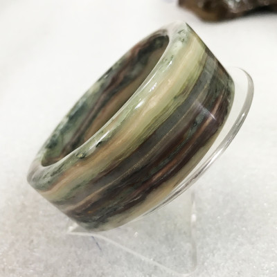 Vòng tay vuông cẩm thạch cho nam bản cao từ 2.5 đến 3cm 