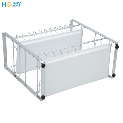 Kệ úp chén đĩa 2 tầng inox 304 có khay hứng nước Hobby home decor UCD