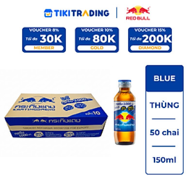 Thùng 50 chai Nước tăng lực Red Bull Blue với Vitamin B12 150ml