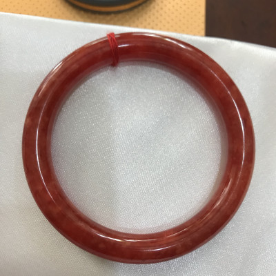 Vòng Cẩm Thạch Đỏ Đẹp A Ni 48mm x chột 7,2mm màu đỏ bông tươi sáng bóng đẹp nữ 40kg - 48kg mệnh hỏa mệnh thổ đeo xuất sắc đẹp món quà tặng ý nghĩa ạ