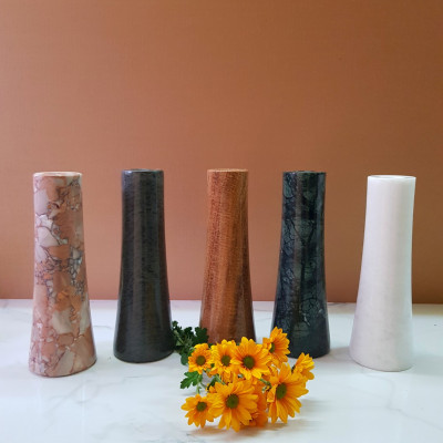 Bình hoa đá tự nhiên sang trọng màu Xanh Ấn Độ