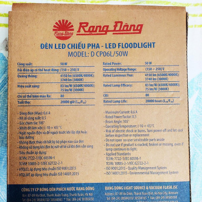 Đèn led chiếu pha 50W chính hãng Rạng Đông