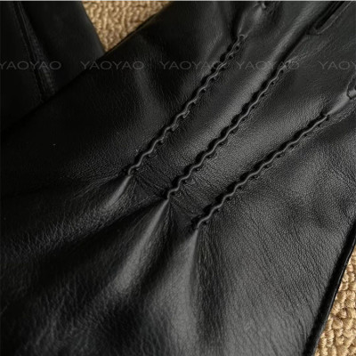 Găng tay nam da dê lót lông cao cấp BHY2221 Cản gió, chống ngấm nước... Bao tay nam lái xe mùa đông.