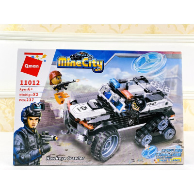 Bộ đồ chơi xếp hình mô hình xe cảnh sát Hawkeye Crawler 11012 - QMAN