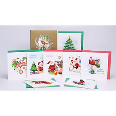 Combo 7 thiệp giáng sinh giấy xoắn, mẫu mã ngẫu nhiên - Quilling Arts Viet Net