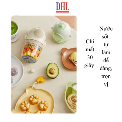 Máy xay ăn dặm 0.3L Mitomo MT-350 cho bé, công suất 200W, đa năng 6 lưỡi dao và cối thủy tinh - Hàng chính hãng