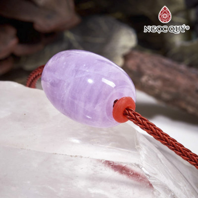 Vòng tay xỏ lu đá thạch anh tím ngọc lavender amethys mệnh hỏa, thổ - Ngọc Quý Gemstones