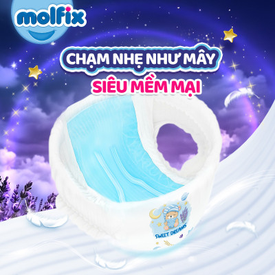 (New) Combo 2 Gói Tã bỉm QUẦN Molfix Sweet Dream siêu cao cấp với tinh dầu oải hương lavender cho bé size M/L/XL/XXL