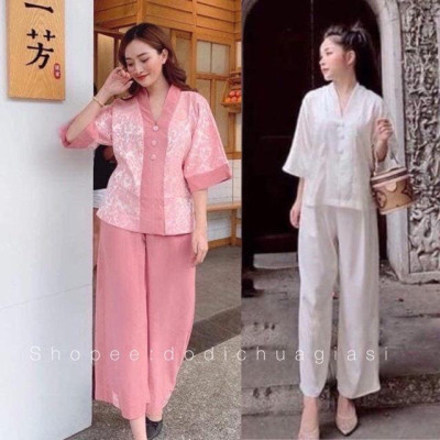 ĐỒ LAM ĐI CHÙA  Lụa Phối Gấm Cao Cấp