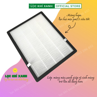 Màng lọc cho Midea KJ20FE, MAP-210GC46 , MAP-200GD41. Màng lọc không khí hepa kết hợp Carbon giá rẻ. Hàng nhập khẩu
