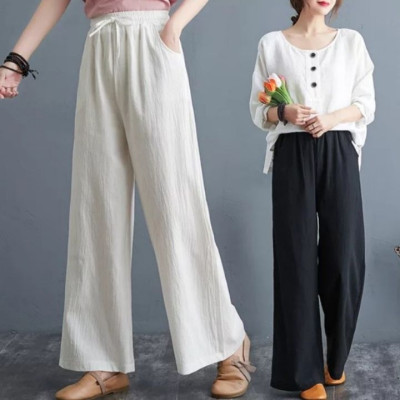 Quần Dài Nữ Suông Thanh Lịch Trẻ Trung ,Có Túi Cạp Chun ,Dài 88cm Chất Đũi Đẹp, Mịn Thoáng Mát (40-65Kg)QA0098