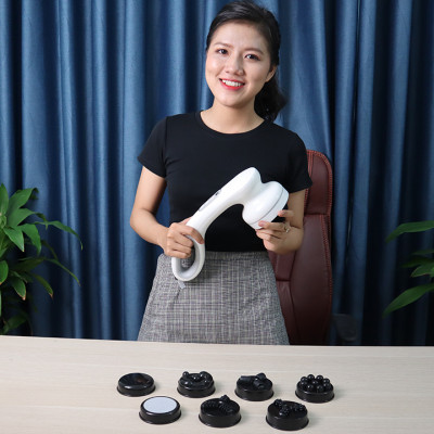 Máy massage cầm tay pin sạc 8 đầu, 5 chế độ, 6 tốc độ PULI PL-667DC3 - Mát xa hỗ trợ trị đau nhức mỏi toàn thân